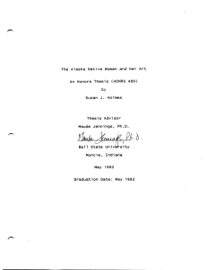 The  Alaska  Native  Woman  and ... An  Honors  Thesis  (HONRS  499)