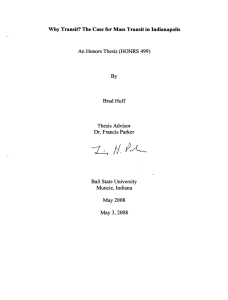 Why Transit? The for Honors Thesis (HONRS 499) By