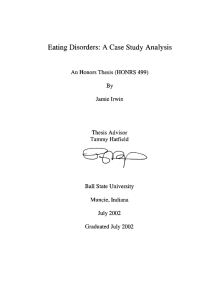 Eating Disorders:  A Case Study Analysis