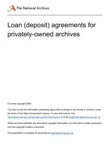Loan (deposit) agreements for privately-owned archives