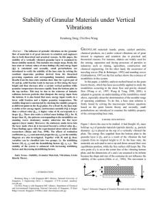 Stability of Granular Materials under Vertical Vibrations Rensheng Deng, Chi-Hwa Wang