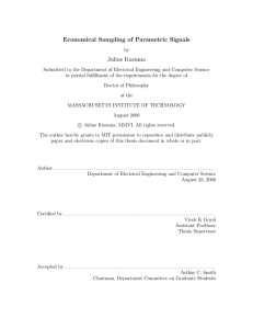 Economical Sampling of Parametric Signals Julius Kusuma