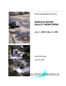SURFACE WATER QUALITY MONITORING June 1, 2008 to May 31, 2009