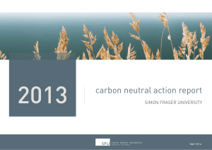 2013 carbon neutral action report SIMON FRASER UNIVERSITY MAY 2014