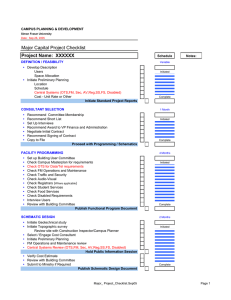 Major Capital Project Checklist Project Name:  XXXXXX