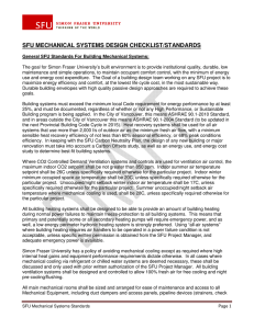 SFU MECHANICAL SYSTEMS DESIGN CHECKLIST/STANDARDS
