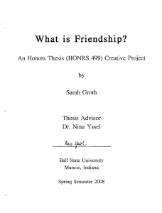 What  is  Friendship? by Sarah  Groth