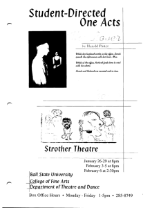 Student-Directed One  Acts Strother Theatre of