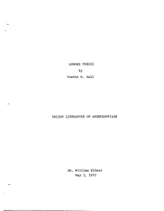 3,  1972 HONORS  THESIS Yvette  M.  Hall