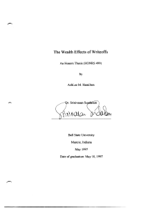 - The Wealth Effects ofWriteoffs by