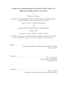 Design and Implementation of Discrete-Time Filters for Efficient Sampling Rate Conversion