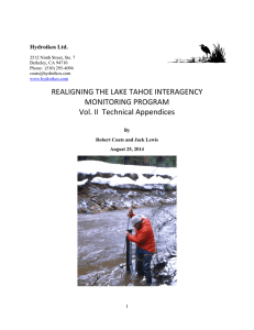 REALIGNING THE LAKE TAHOE INTERAGENCY  MONITORING PROGRAM  Vol. II  Technical Appendices   