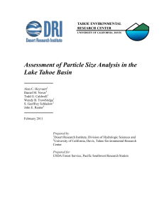 Assessment of Particle Size Analysis in the Lake Tahoe Basin