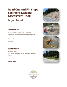 Road Cut and Fill Slope Sediment Loading Assessment Tool: