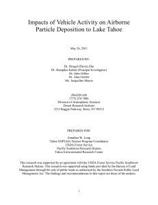 Impacts of Vehicle Activity on Airborne Particle Deposition to Lake Tahoe