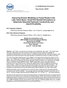 Improving Erosion Modeling on Forest Roads in the