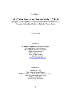 Lake Tahoe Source Attribution Study (LTSAS):
