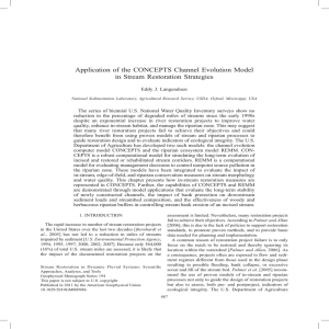 Application of the CONCEPTS Channel Evolution Model in Stream Restoration Strategies