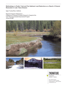 Methodology to Predict Total and Fine Sediment Load Reductions as... Restoration in Lake Tahoe Streams