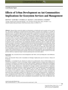 Effects of Urban Development on Ant Communities: Contributed Paper MONTE P. SANFORD,
