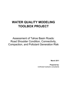 WATER QUALITY MODELING TOOLBOX PROJECT