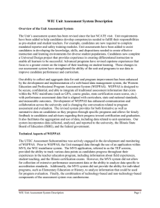 WIU Unit Assessment System Description