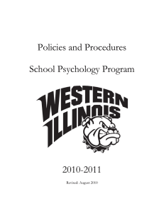 Policies and Procedures School Psychology Program 2010-2011