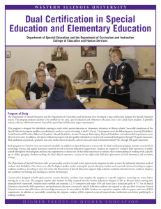 Dual Certification in Special Education and Elementary Education
