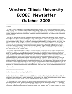 Western Illinois University ECOEE  Newsletter October 2008