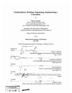 Orbital Debris:  Drafting, Negotiating,  Implementing  a Convention