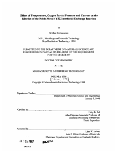 Effect of Temperature,  Oxygen  Partial Pressure and Current... Kinetics  of the Noble-Metal  / YSZ  Interfacial...