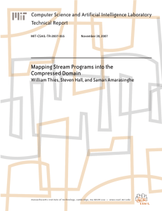 Mapping Stream Programs into the Compressed Domain Technical Report