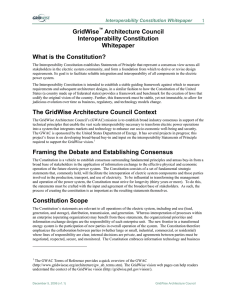 GridWise Architecture Council Interoperability Constitution Whitepaper