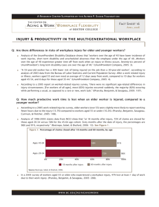 injury &amp; productivity in the multigenerational workplace Fact Sheet 16 April, 2008