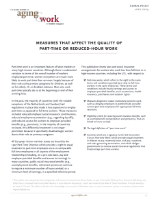 measures that affect the quality of part-time or reduced-hour work global policy