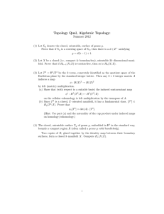 Topology Qual, Algebraic Topology: Summer 2012