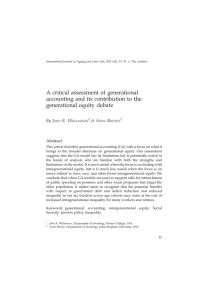 A critical assessment of generational accounting and its contribution to the