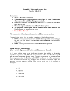 Econ 001: Midterm 1 Answer Key October 4th, 2012