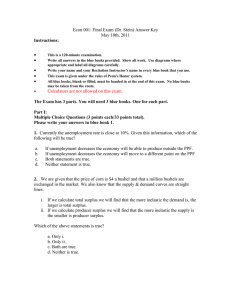 Econ 001: Final Exam  (Dr. Stein) Answer Key • Instructions: