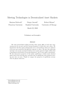 Meeting Technologies in Decentralized Asset Markets