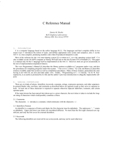 C Reference Manual