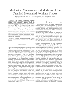 Mechanics, Mechanisms and Modeling of the Chemical Mechanical Polishing Process k