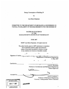 Energy Consumption  of Building 39 by Lisa Maria  Hopeman