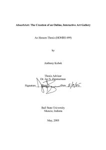 An Honors Thesis (HONRS 499) by Anthony Kubek Thesis Advisor
