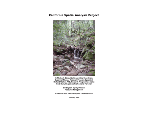 California Spatial Analysis Project  Spatial Analysis Project California Stewardship