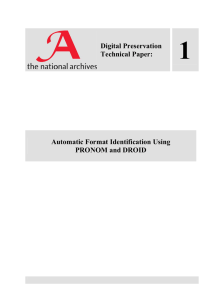 1 Digital Preservation Technical Paper: Automatic Format Identification Using