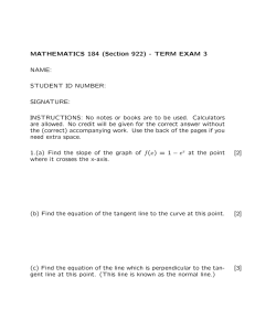 MATHEMATICS 184 (Section 922) - TERM EXAM 3 NAME: STUDENT ID NUMBER: SIGNATURE: