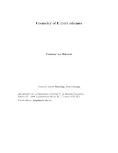 Geometry of Hilbert schemes Professor Kai Behrend