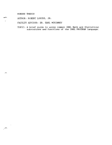 HONORS  THESIS AUTHOR:  ROBERT  LOUCKS,  JR.