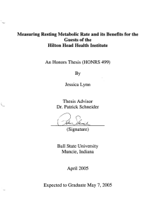 Measuring Resting Metabolic Rate and its Benefits for the